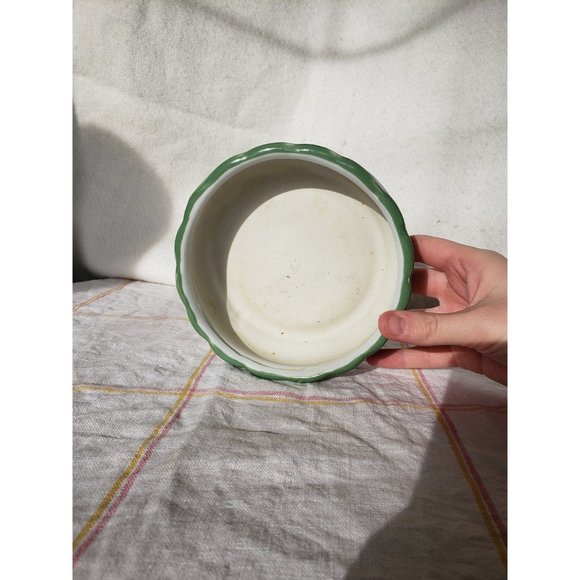 (💖 free add on!) Japanese Ikebana Vase Ceramic Green and White Bamboo Pattern - Picture 5 of 5